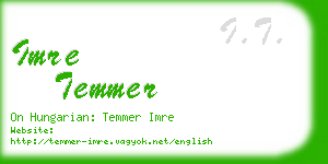 imre temmer business card